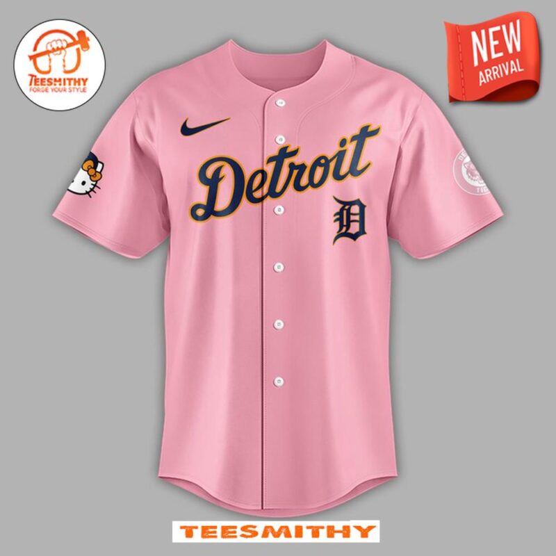 Detroit Tigers Hello Kitty 2024 Pink Baseball Jersey Teesmithy