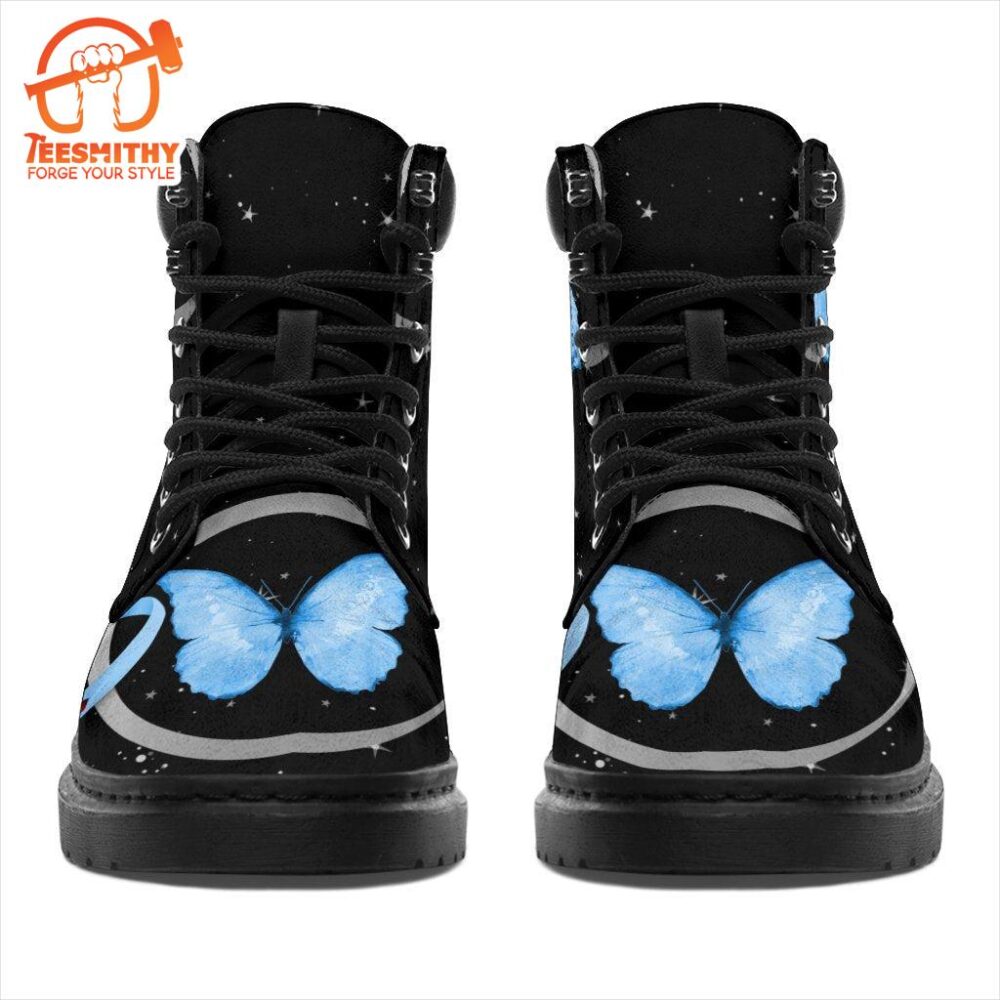 Diabetes Awareness Boots Ribbon Butterfly Shoes