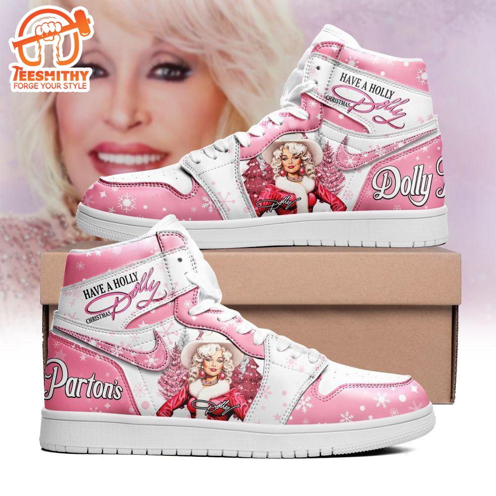 Dolly Parton Have A Holly Christmas Dolly Custom Air Jordan 1 Sneakers