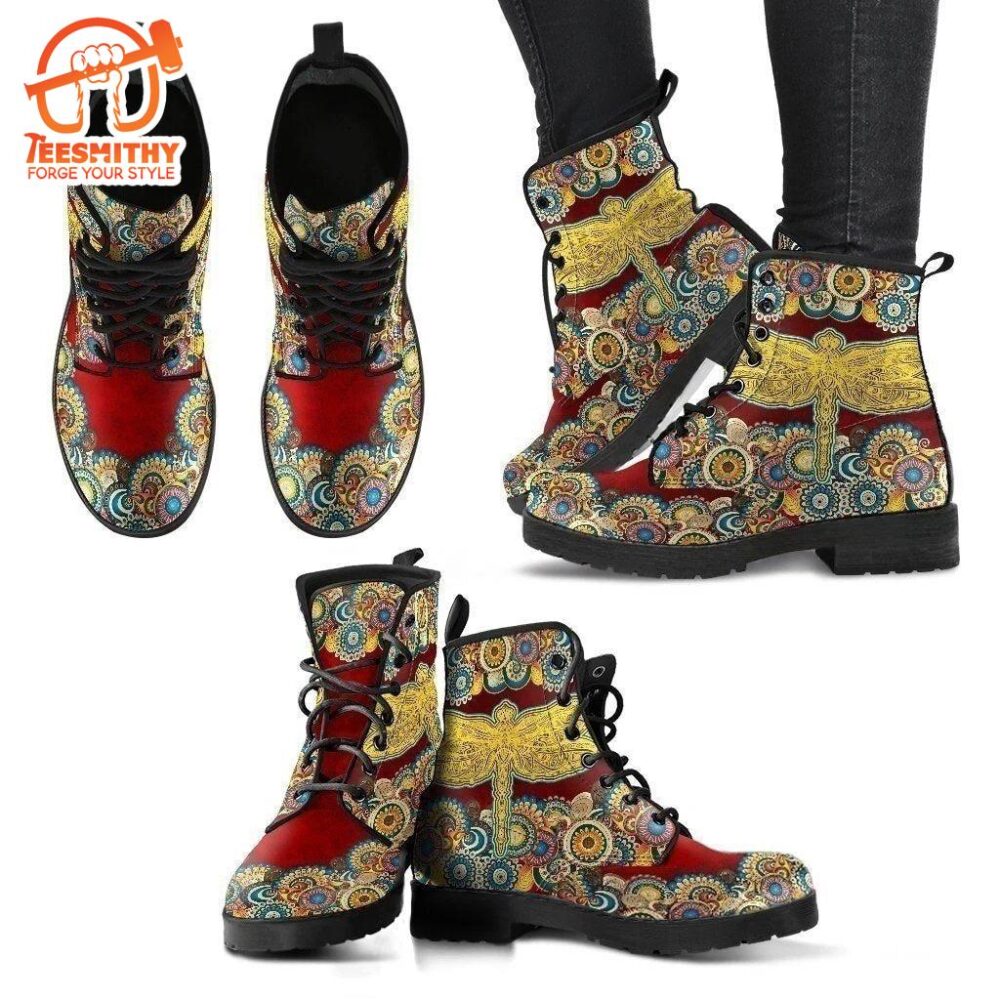 Dragonfly Mandala Women’s Leather Boots