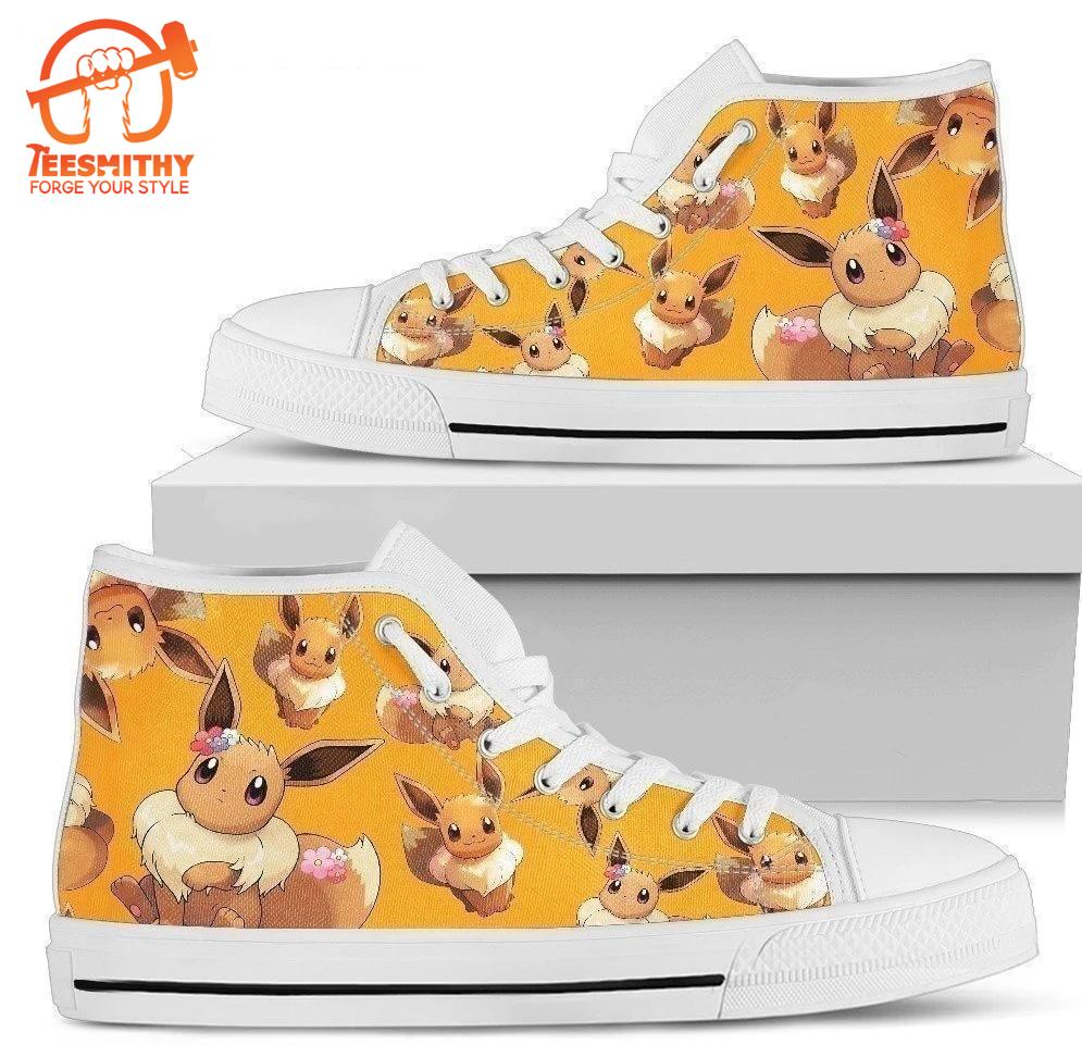 Eevee Shoes High Top Gift For Poke Fan