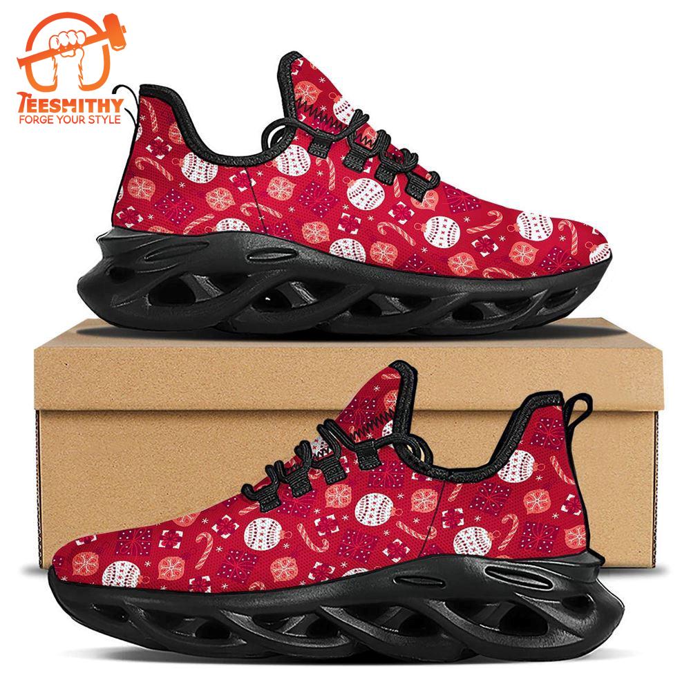 Elements Merry Christmas Print Pattern Black Max Soul Shoes   Gift Christmas