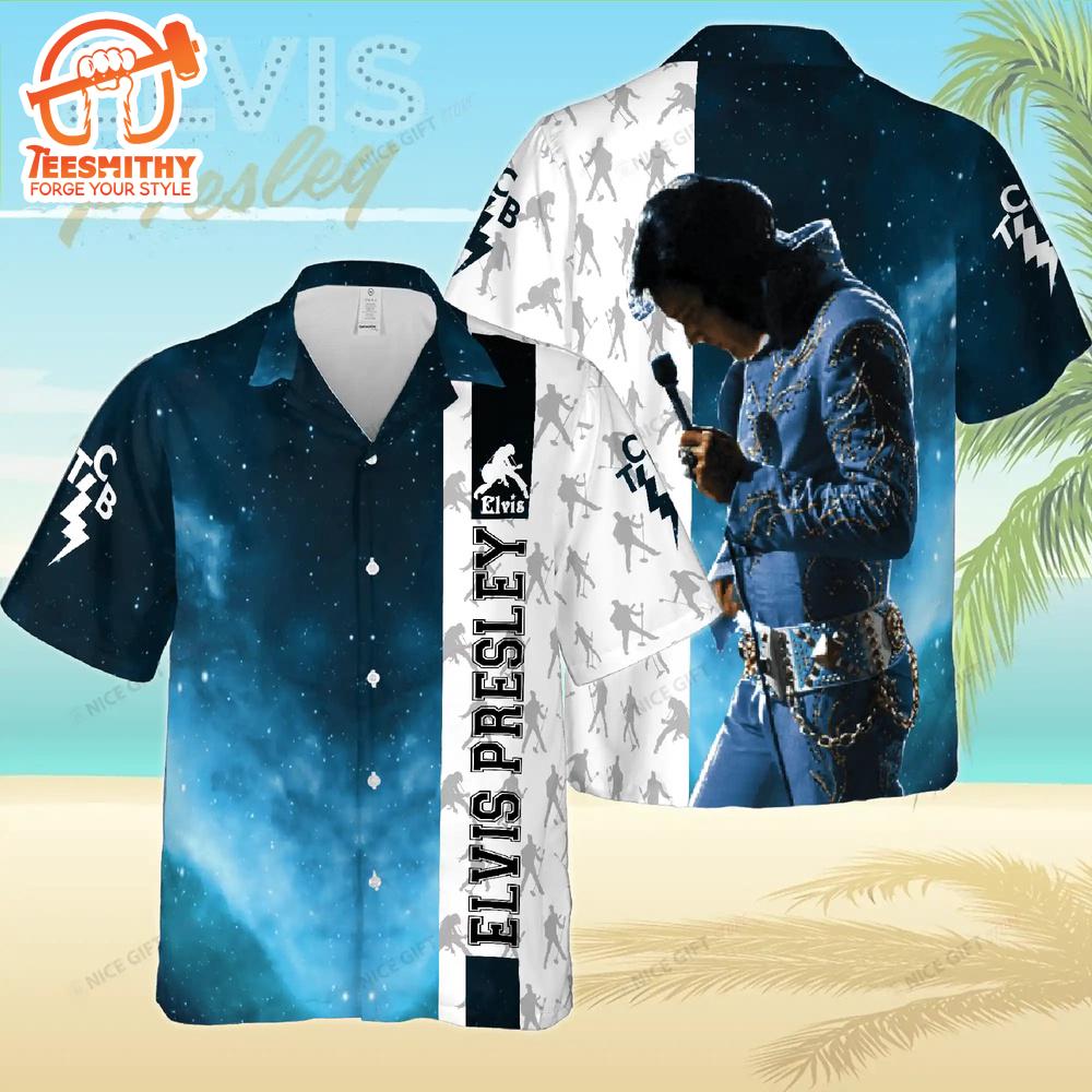 Elvis Blue Galaxy Edition Hawaiian Aloha Shirts