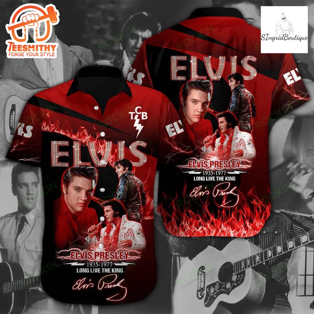 Elvis Presley 1935-1977 Love The King Hawaiian Aloha Shirts