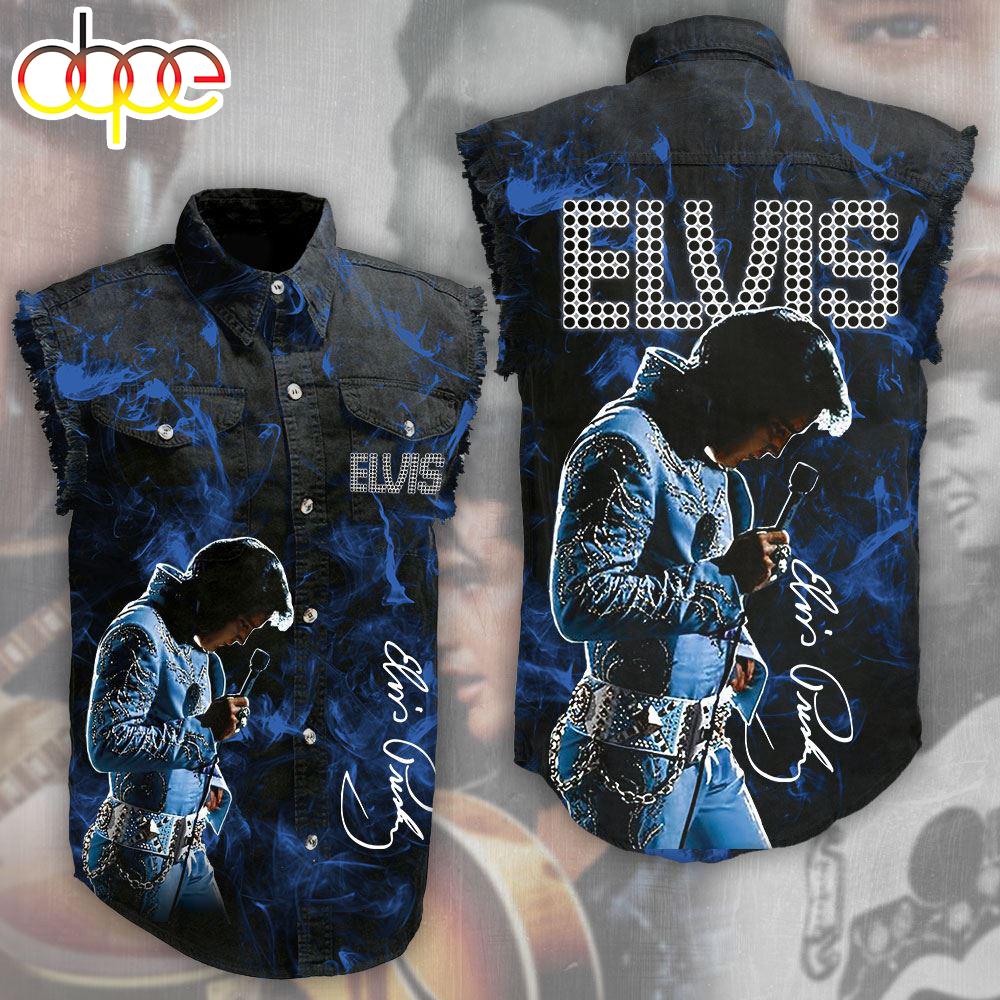 Elvis Presley 3D Lightweight Sleeveless Denim Shirt