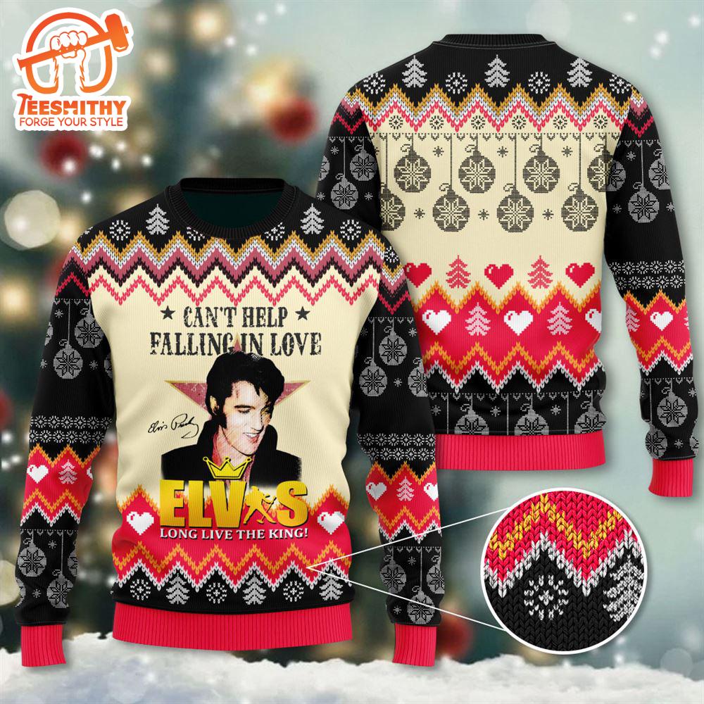 Elvis Presley 3D Ugly Christmas Sweater Version