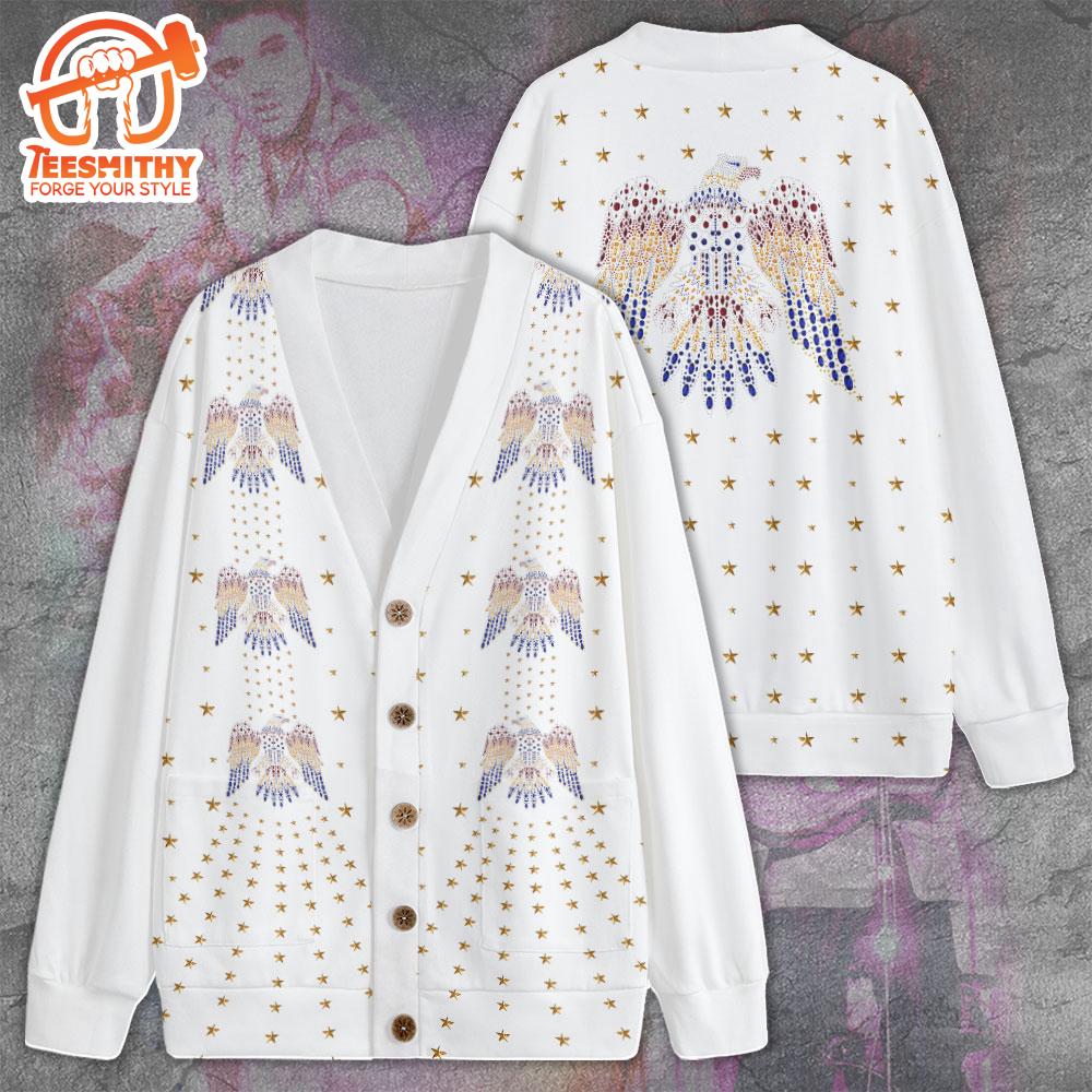 Elvis Presley Beaded Eangle, Elvis Presley White Cardigan