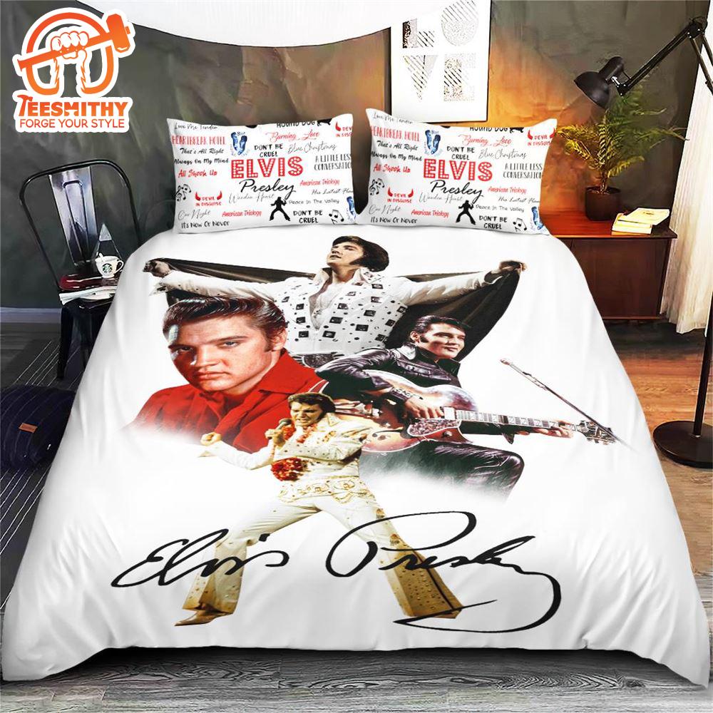 Elvis Presley Bedding Set Merry Christmas Gift Fans