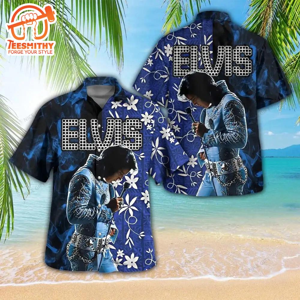 Elvis Presley Blue Suede Hawaiian Aloha Shirts