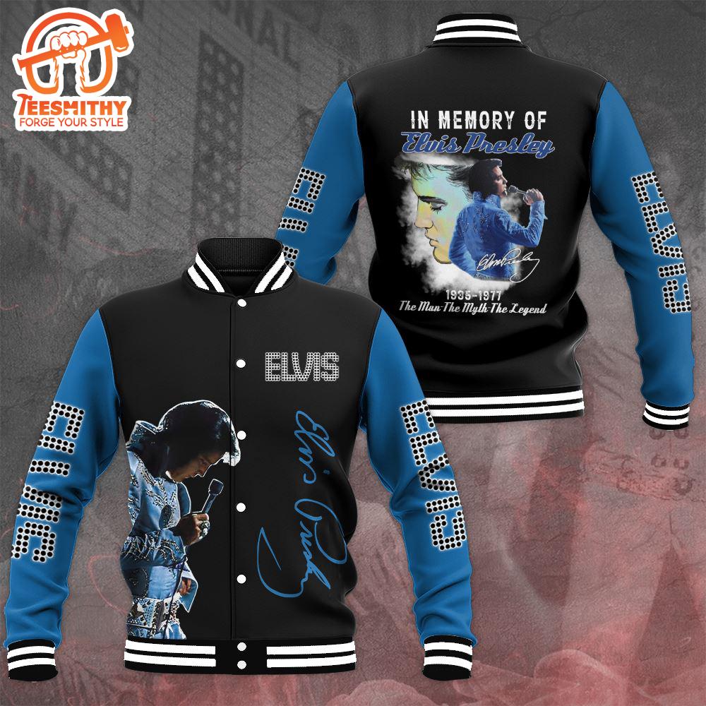 Elvis Presley Blue Women Men Baseball Jacket Long Sleeve Clothing Cool Sports Jacket