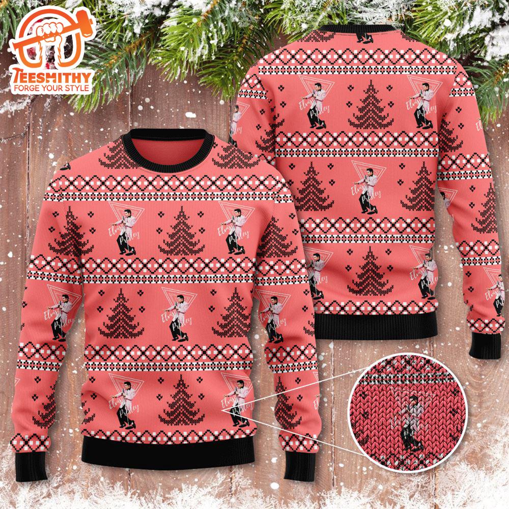 Elvis Presley Christmas Is Always On My Mind 2024 Ugly Christmas Sweater