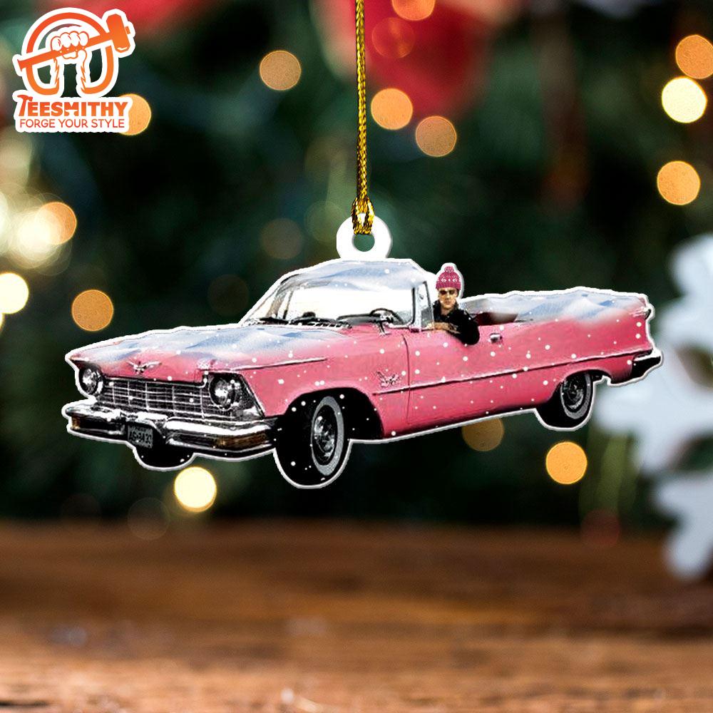 Elvis Presley Christmas Pink Car Acrylic Ornament