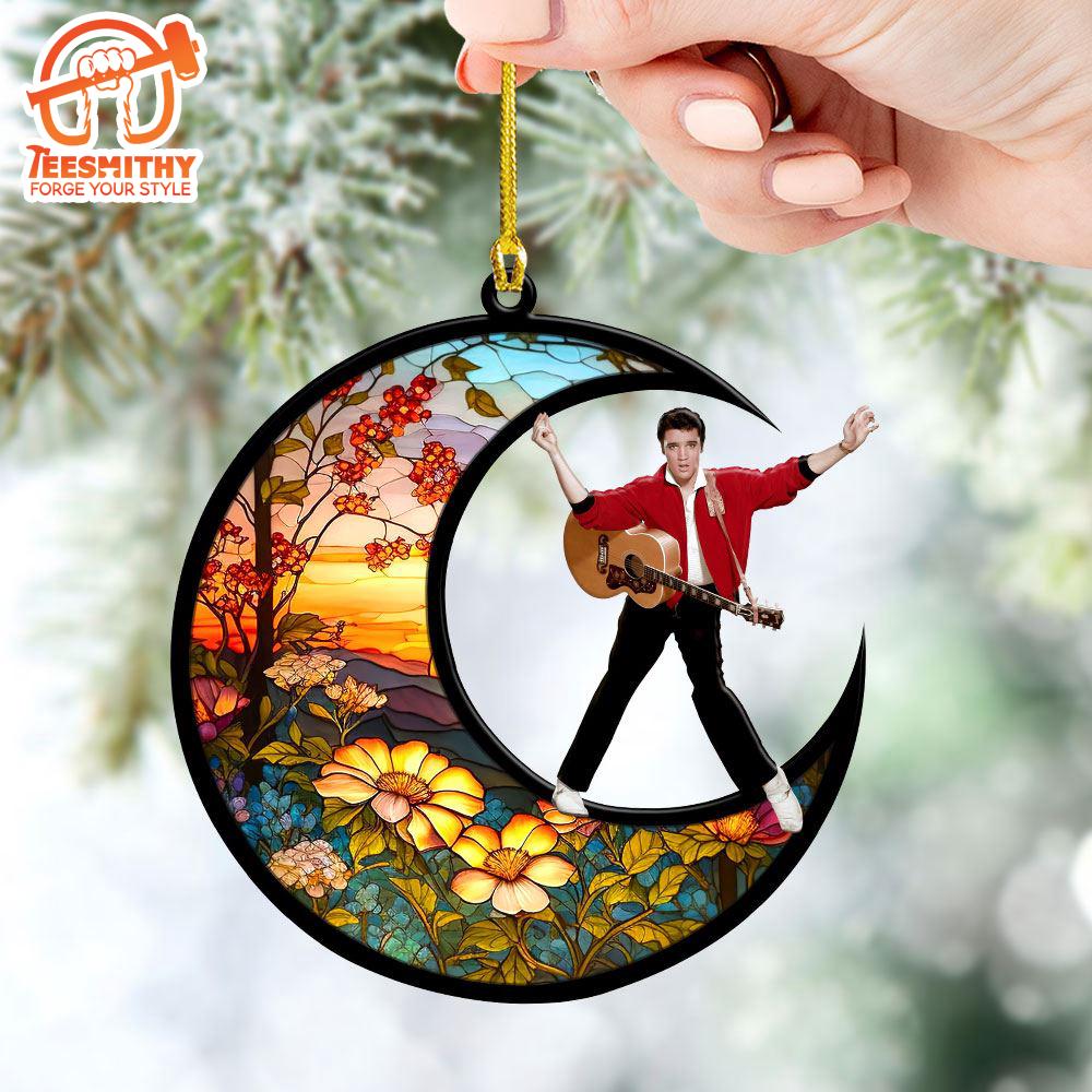 Elvis Presley Christmas The Moon Acrylic Ornament