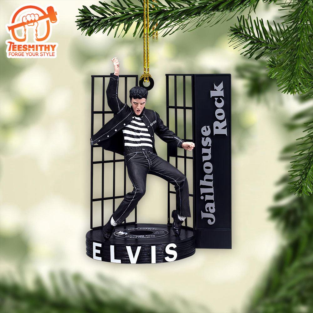 Elvis Presley ChristmasRock And Roll Acrylic Ornament