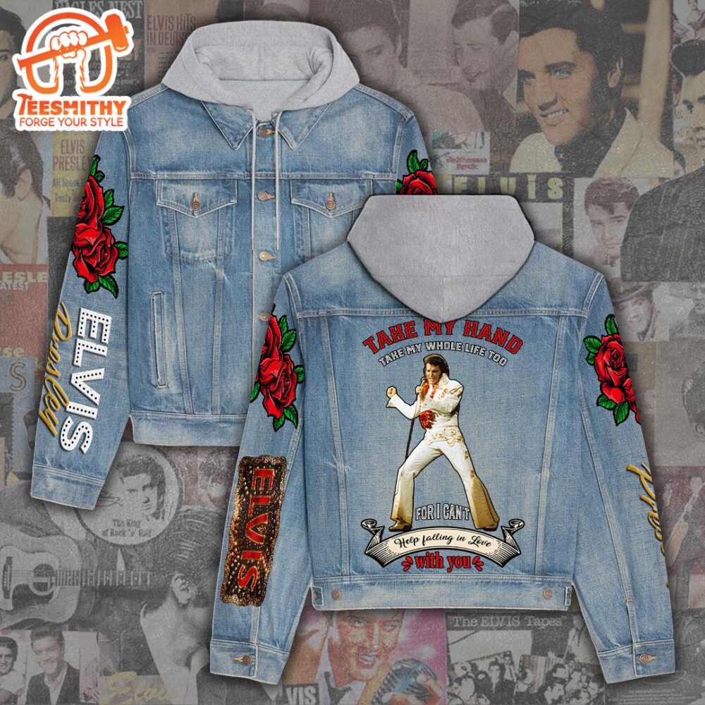 Elvis Presley Fairytale Gift Christmas Denim Hood Jacket For Fan