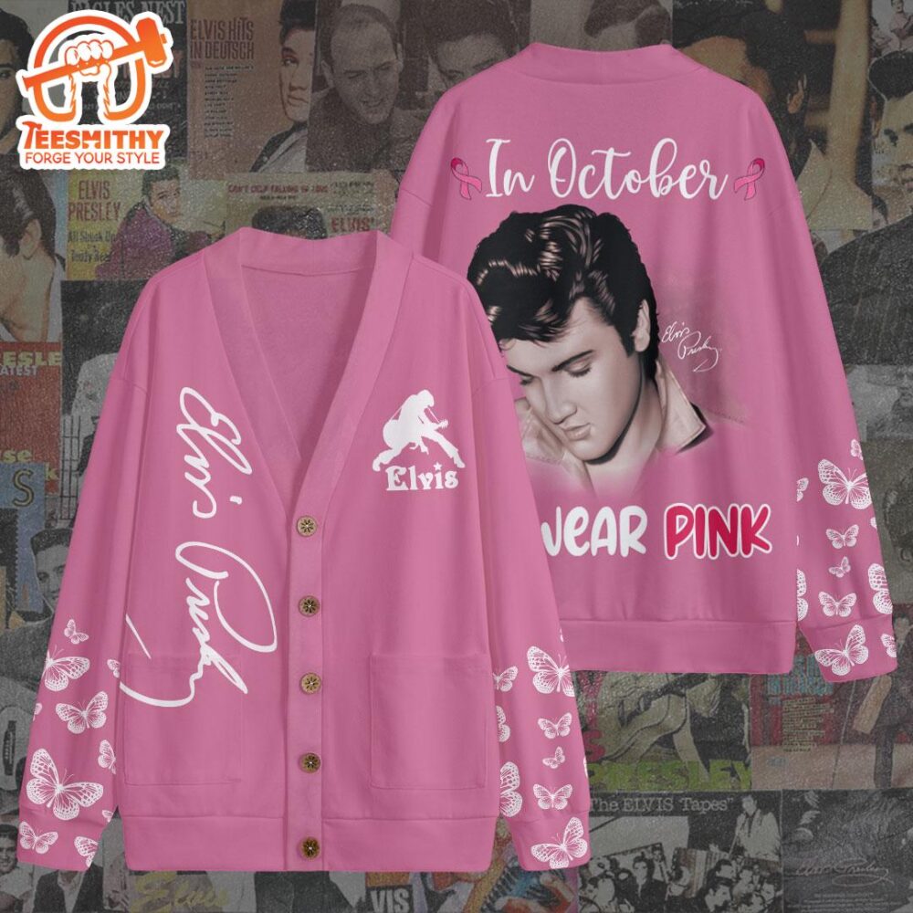 Elvis Presley In October Wear Fleece Cardigan Pink