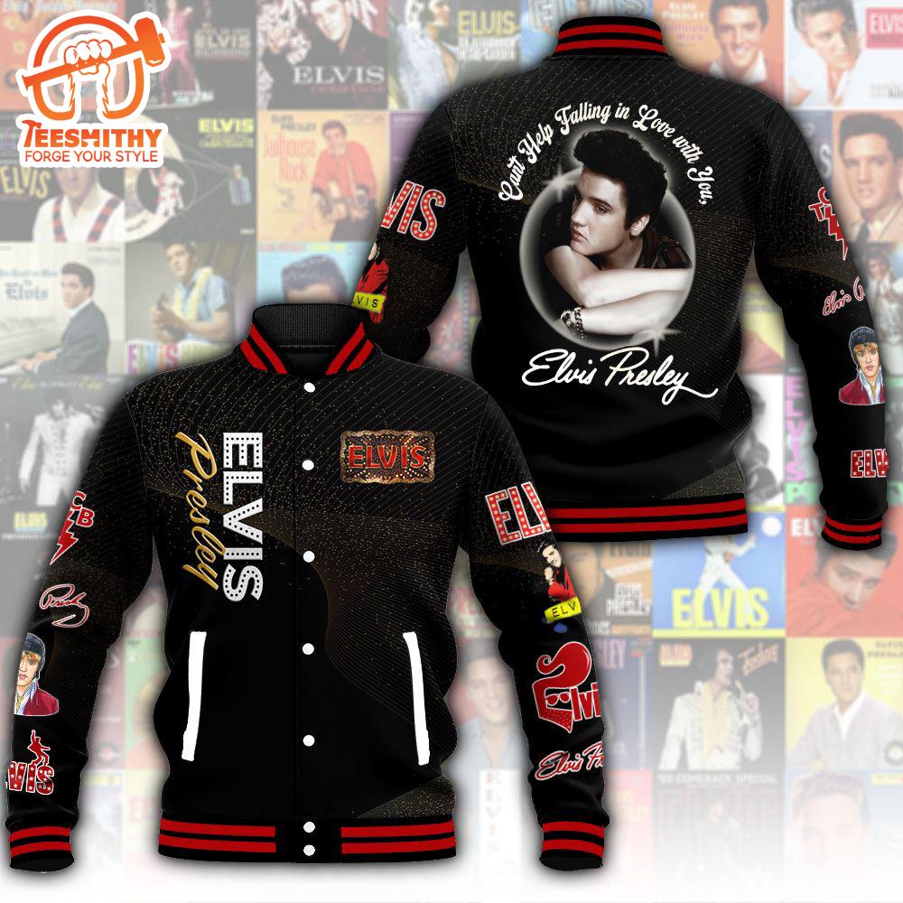 Elvis Presley King Of Rock And Roll Baseball Jacket