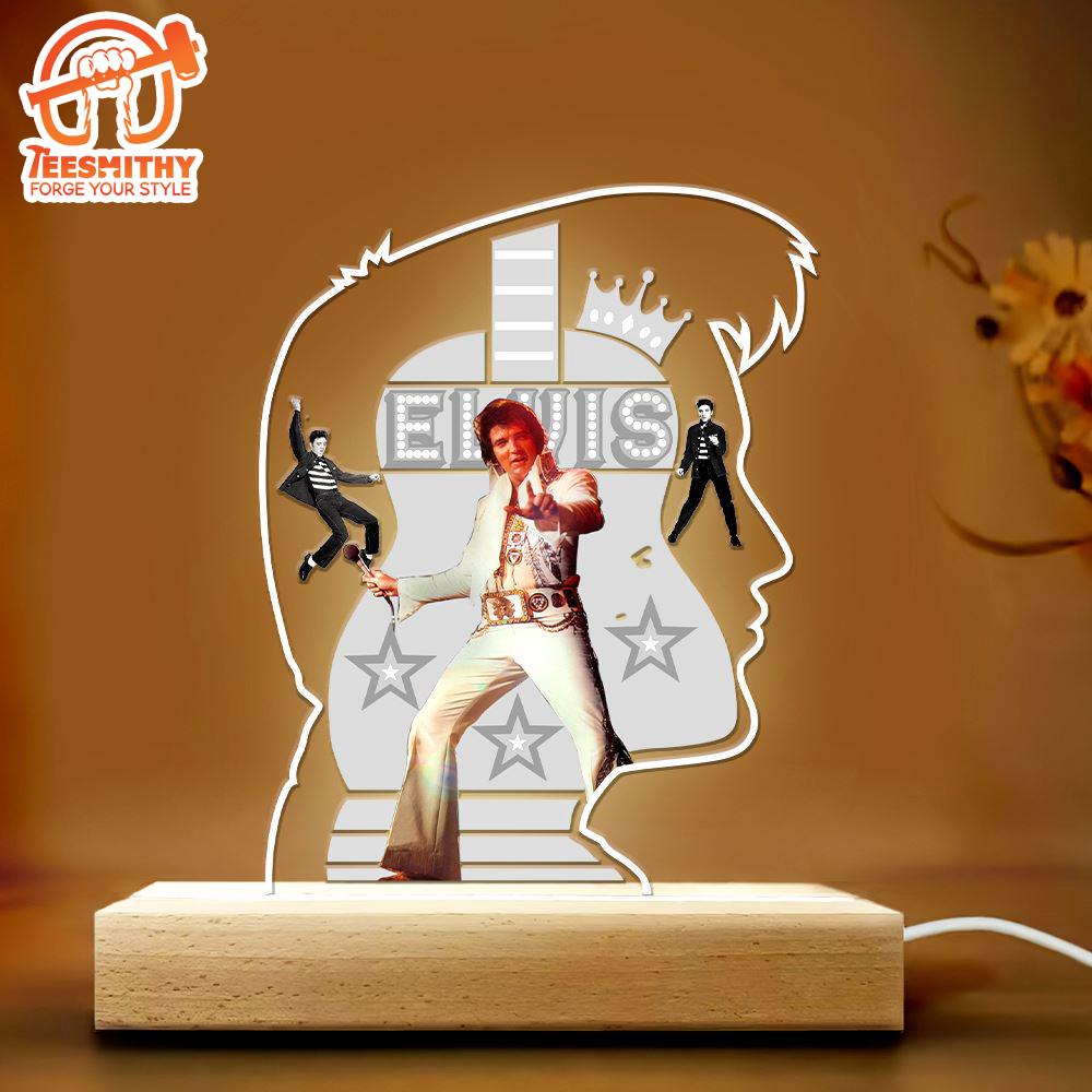 Elvis Presley Led Light with Wooden Base