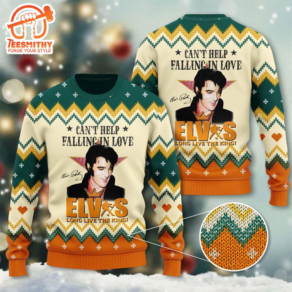 Elvis Presley Long Live The King Christmas 3D Ugly Sweater