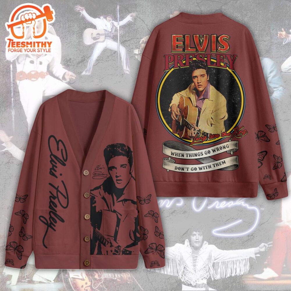 Elvis Presley Long Live Tyhe King Fleece Cardigan