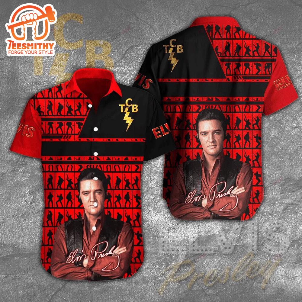 Elvis Presley Red Hot Taking Care Of Business Hawaiian Aloha Shirts