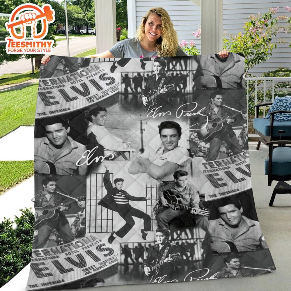 Elvis Presley Rock And Roll Quilt Blanket  Blanket