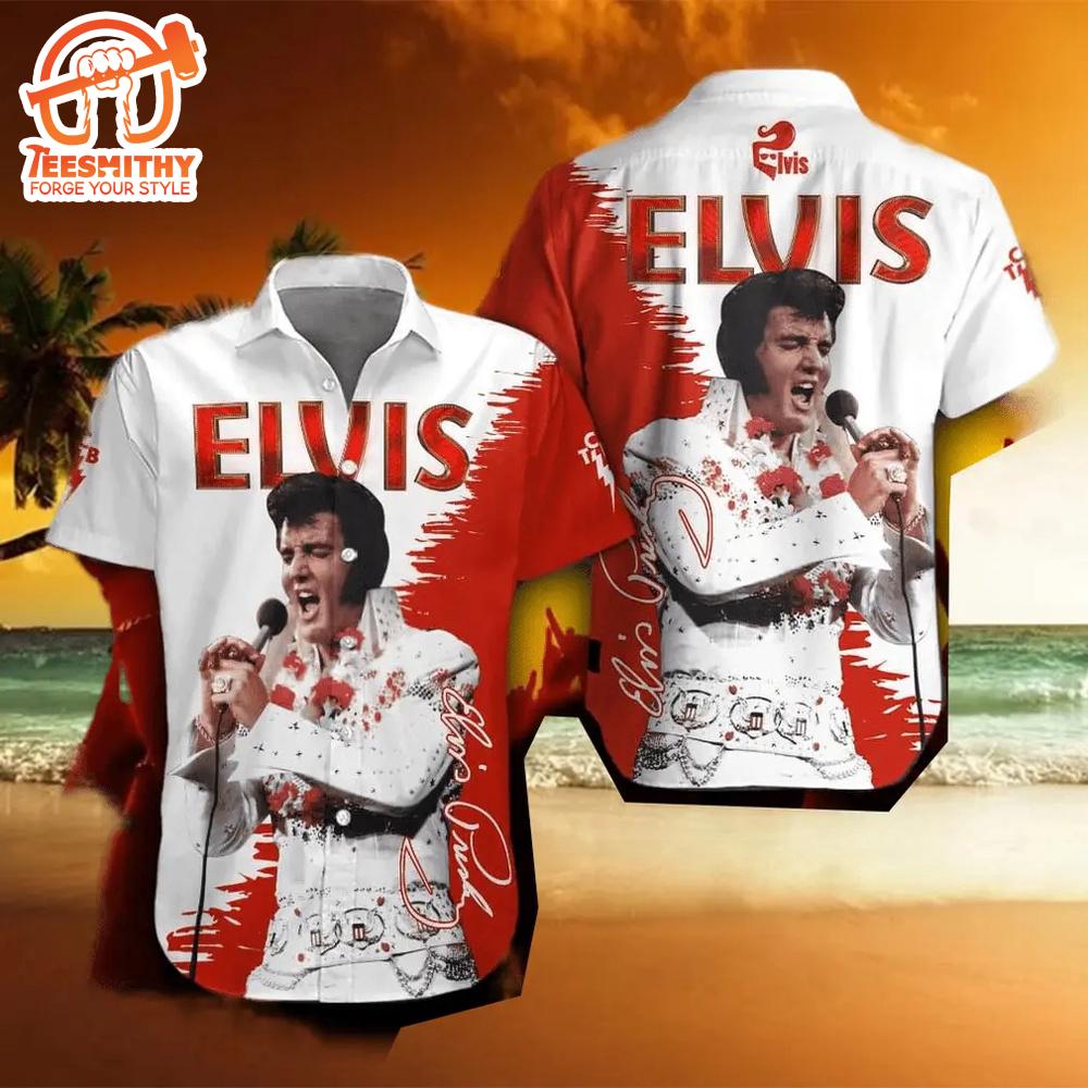 Elvis Presley Short Sleeve Memphis Sound Hawaiian Aloha Shirts