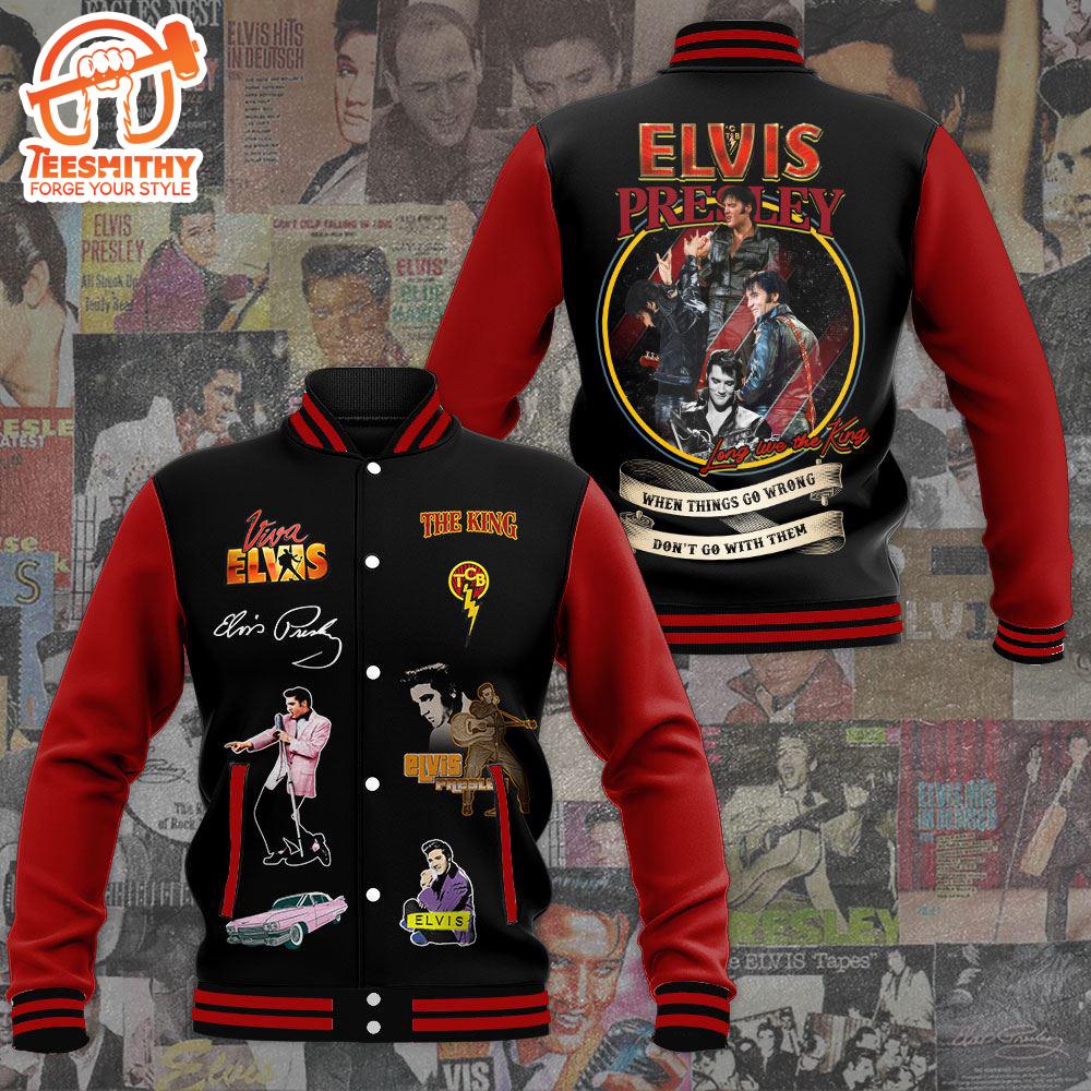 Elvis Presley The King Of Rock And Roll Baseball Jacket