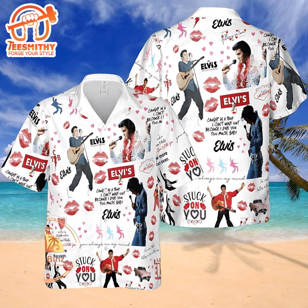 Elvis Presley The King Of Rock Vacation Hawaiian Aloha Shirts