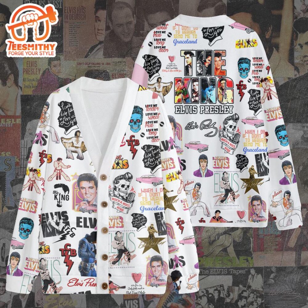 Elvis Presley The King,Elvis Presley Stickers Fleece Cardigan