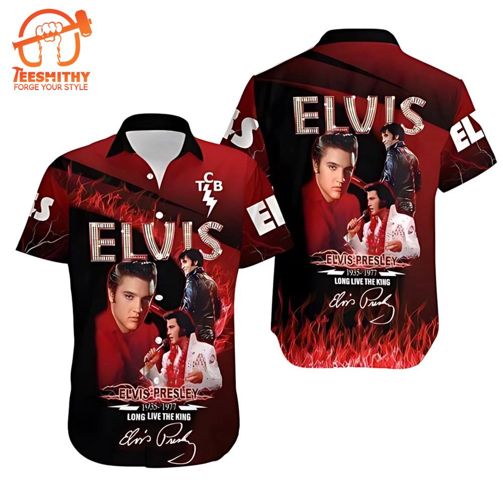 Elvis Presley Tribute Long Live The King Hawaiian Aloha Shirts