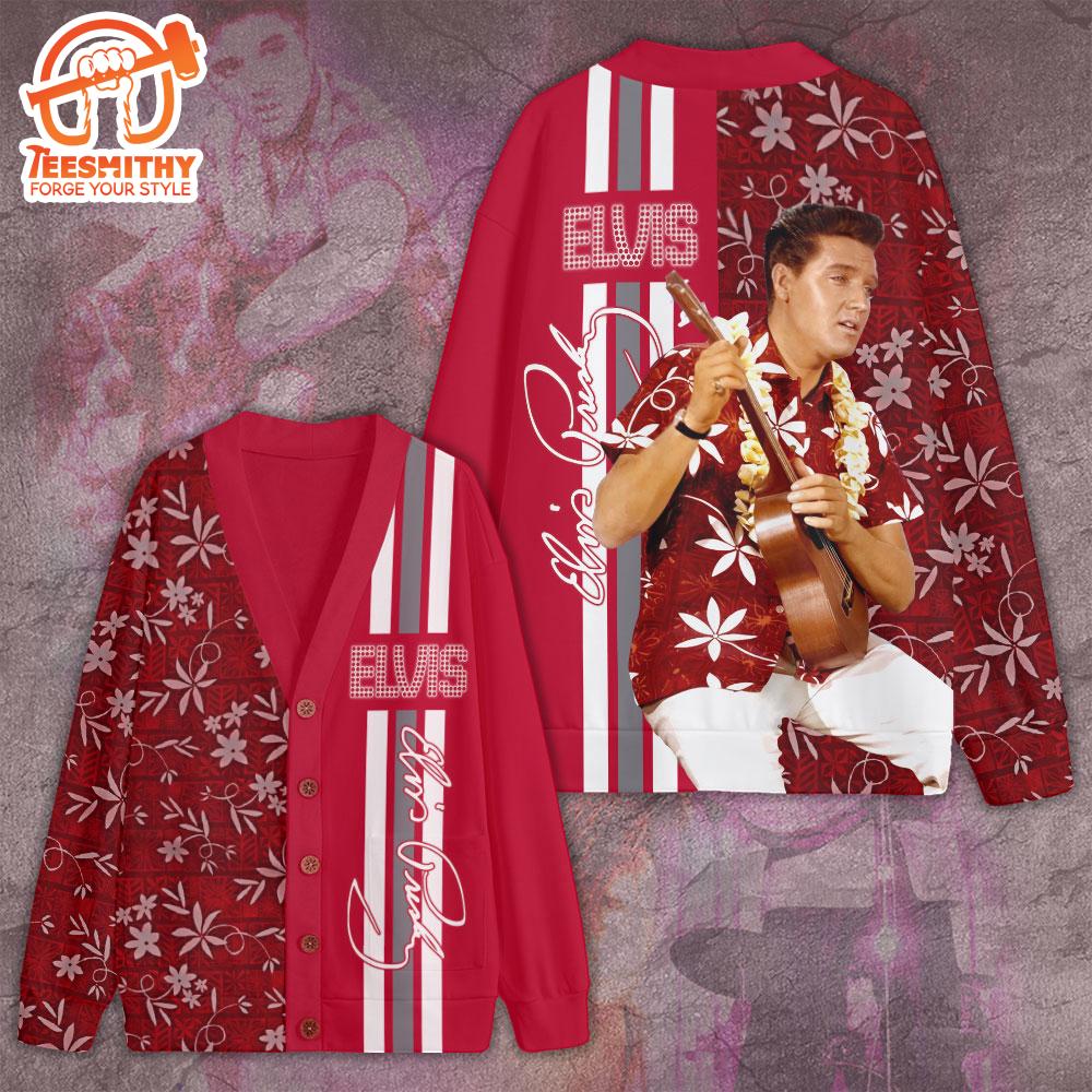 Elvis Presley With Guitar, Elvis Presley Red Cardigan