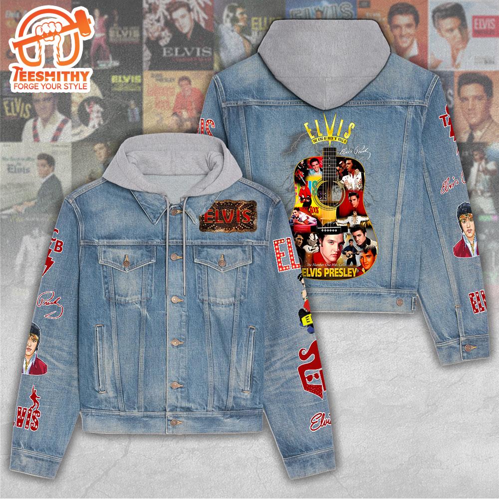 Elvis Presley Women’s Gift Christmas Denim Hood Jacket For Fans