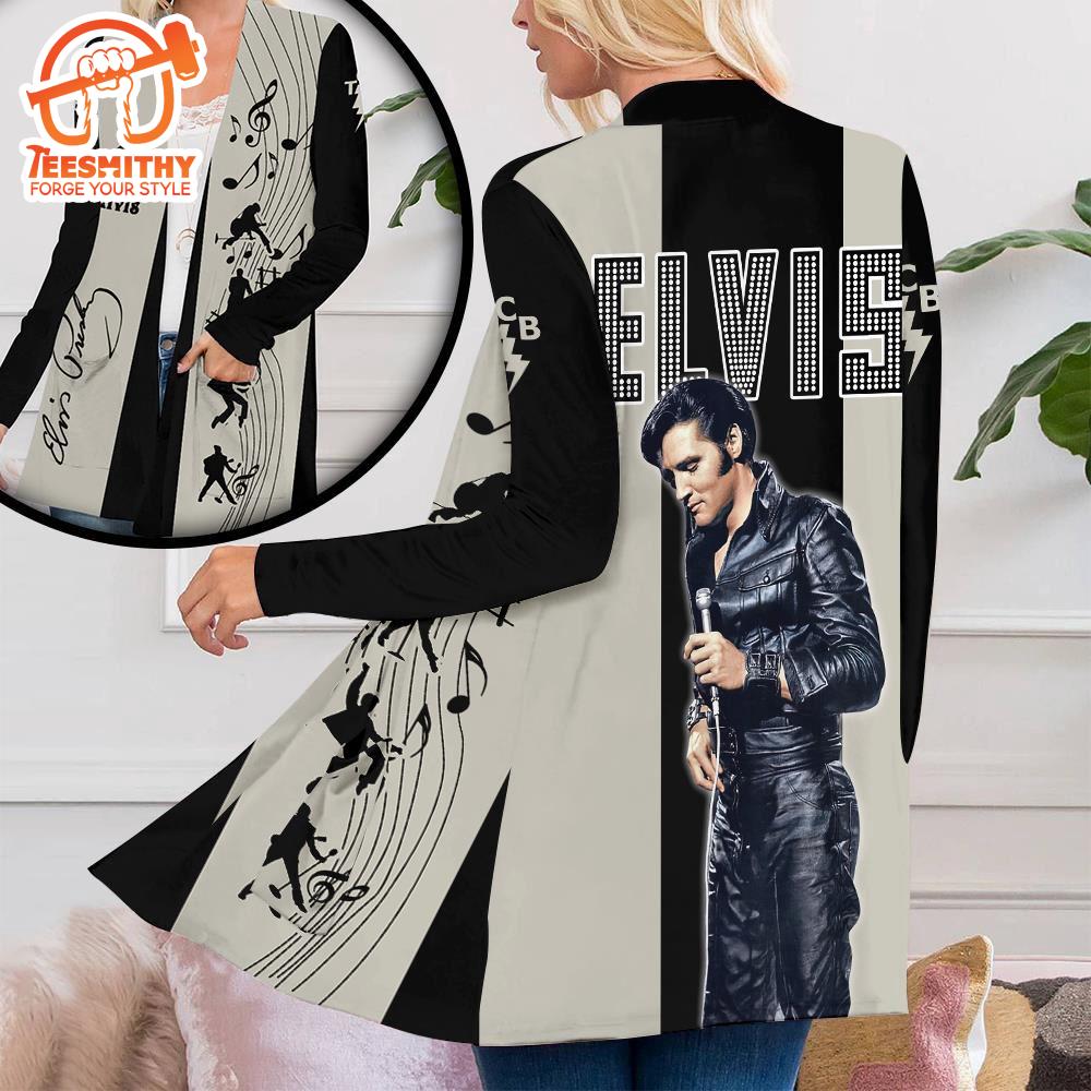 Elvis Presley Women’s Patch Pocket Cardigan For Fans