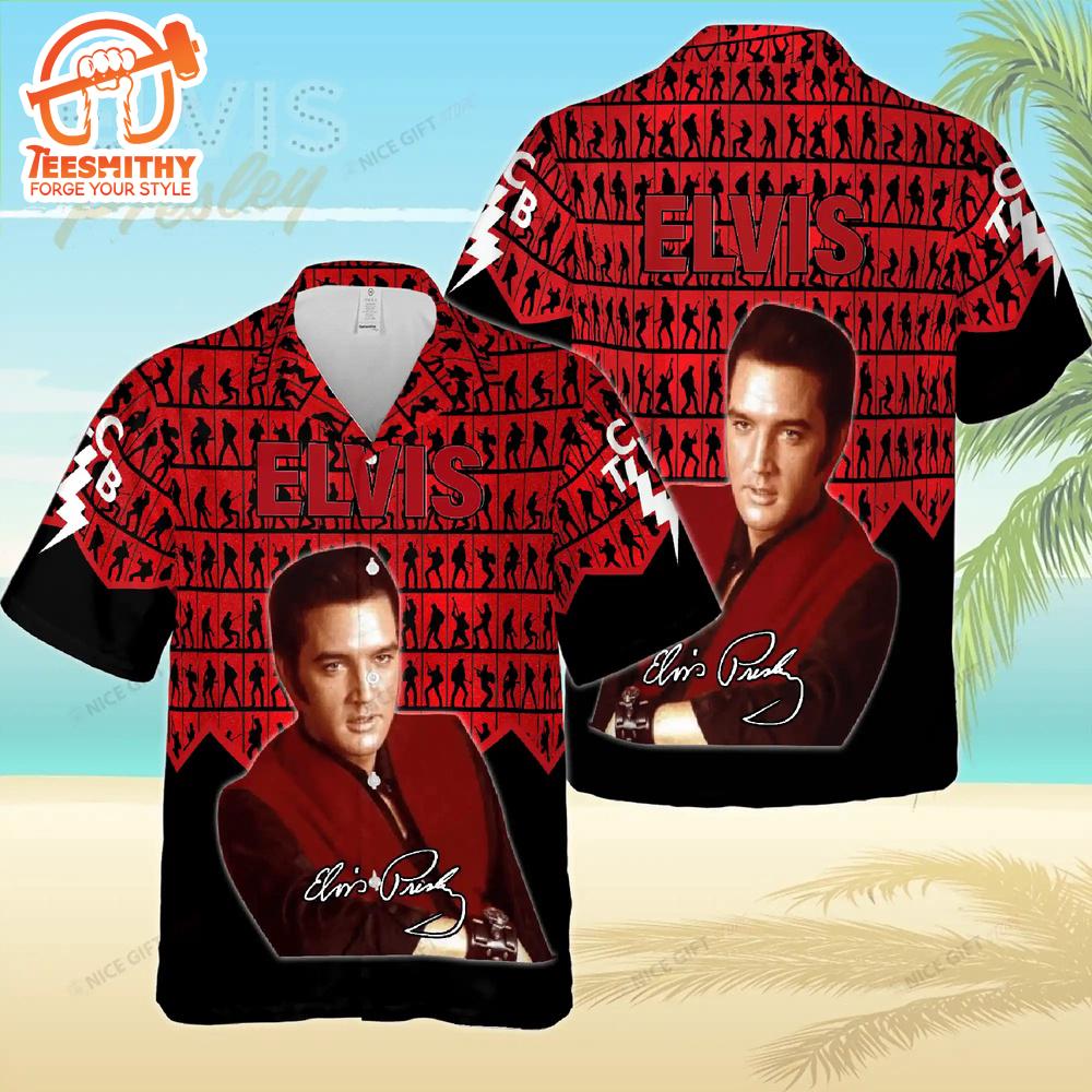 Elvis The King’s Stage Red Hawaiian Aloha Shirts