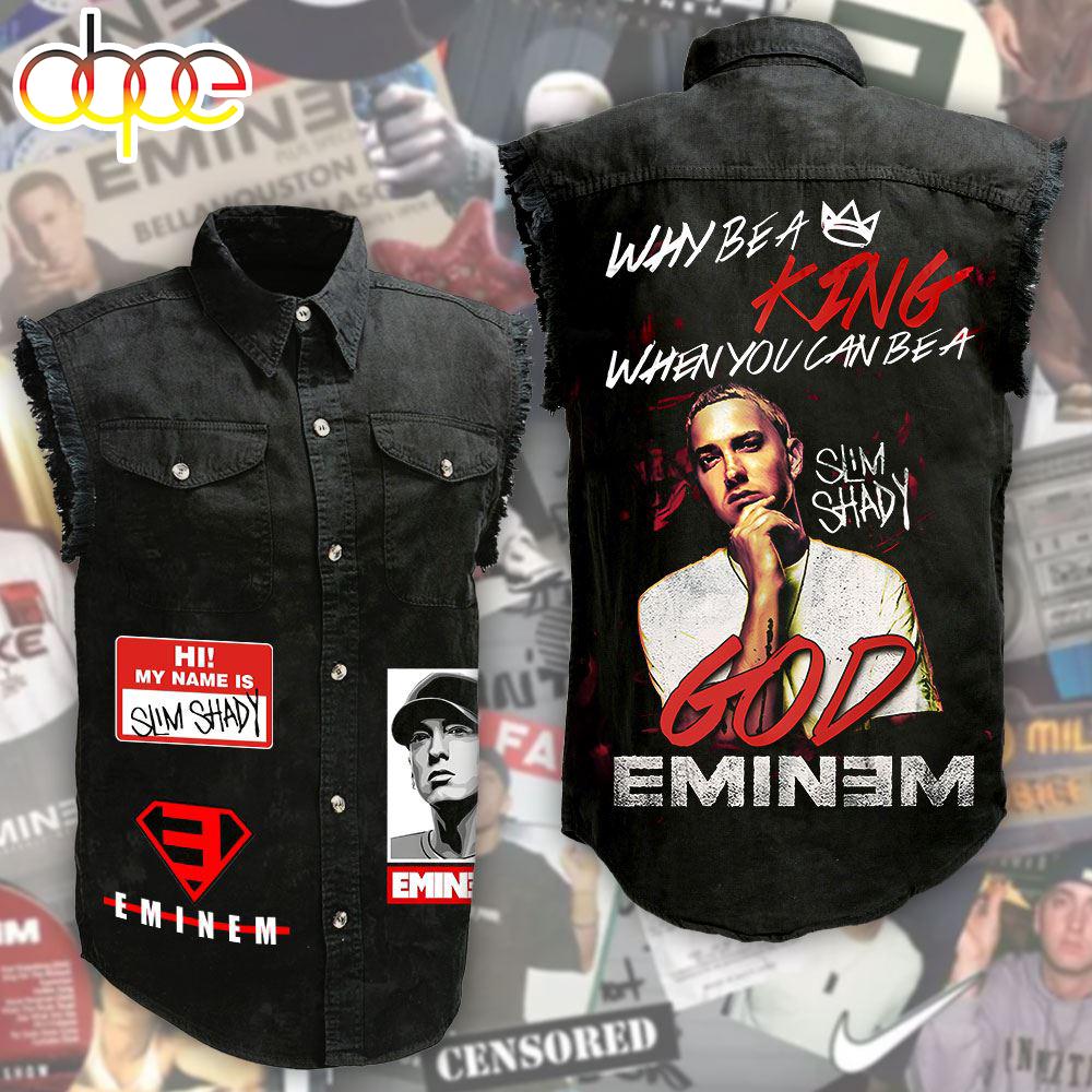 Eminem 3D Lightweight Sleeveless Denim Shirt