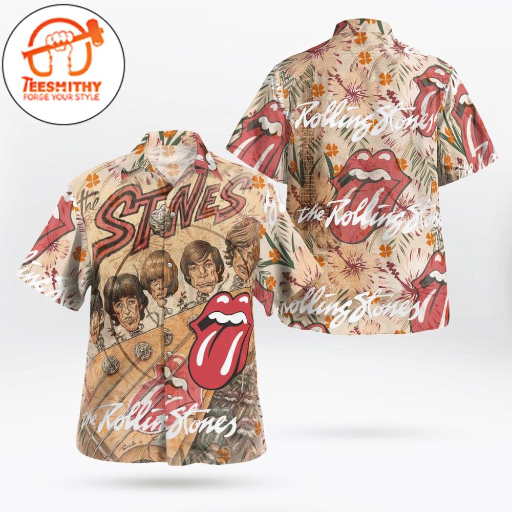 Exclusive Rolling Stones Floral Hawaiian Button Up Shirts