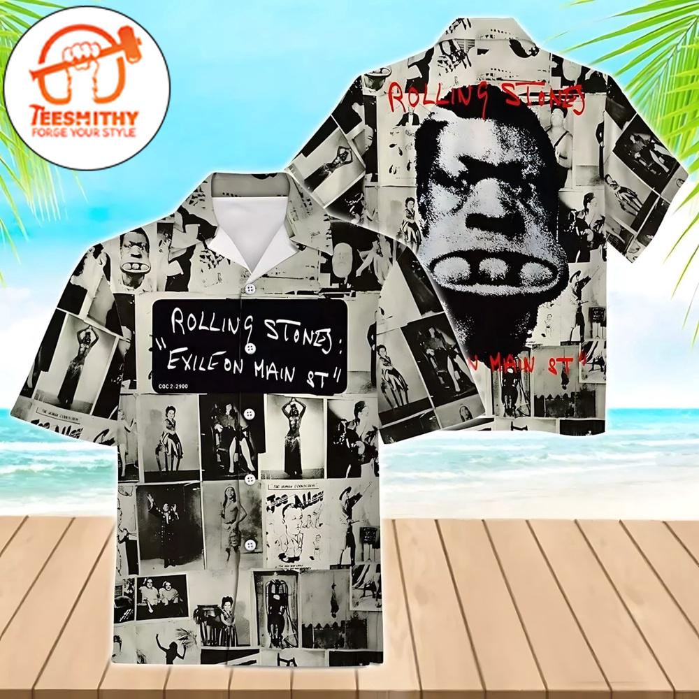 Exile On Main St Rolling Stones Hawaiian Button Up Shirts