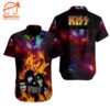 Fall In Love With Kiss Band Men’s Short Sleeve Aloha Shirts