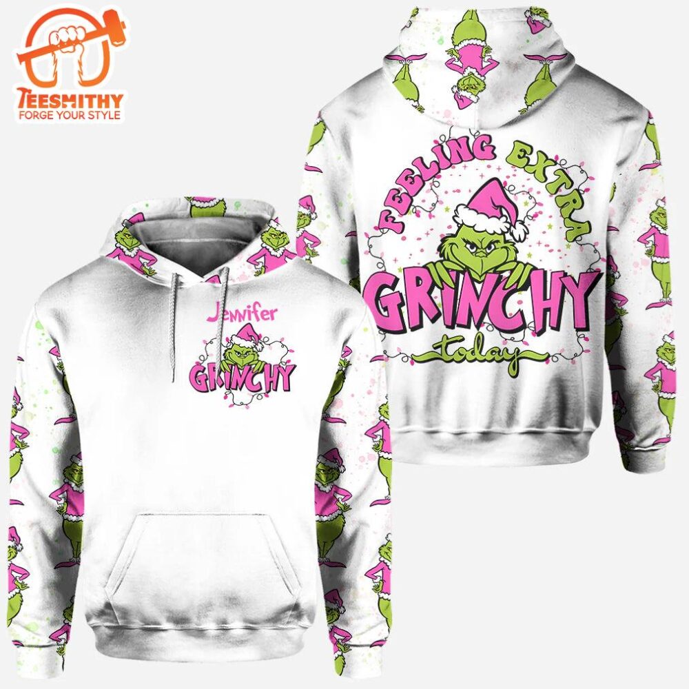 Feeling Extra Grinchy - Personalized Green Monster Christmas Hoodie and Leggings