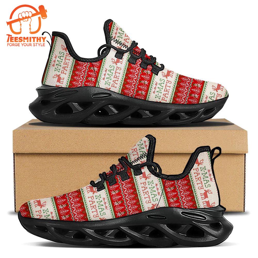 Festive Christmas Knitted Print Pattern Black Max Soul Shoes   Gift Christmas