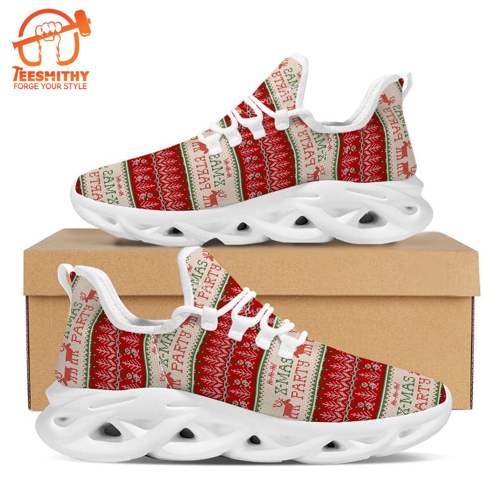 Festive Christmas Knitted Print Pattern White Max Soul Shoes   Gift Christmas