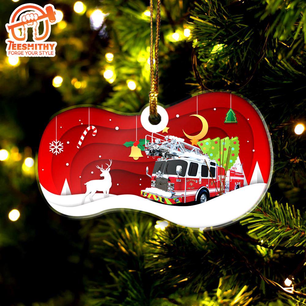 Christmas 2024  Firefighter Fire Truck Christmas Ornament