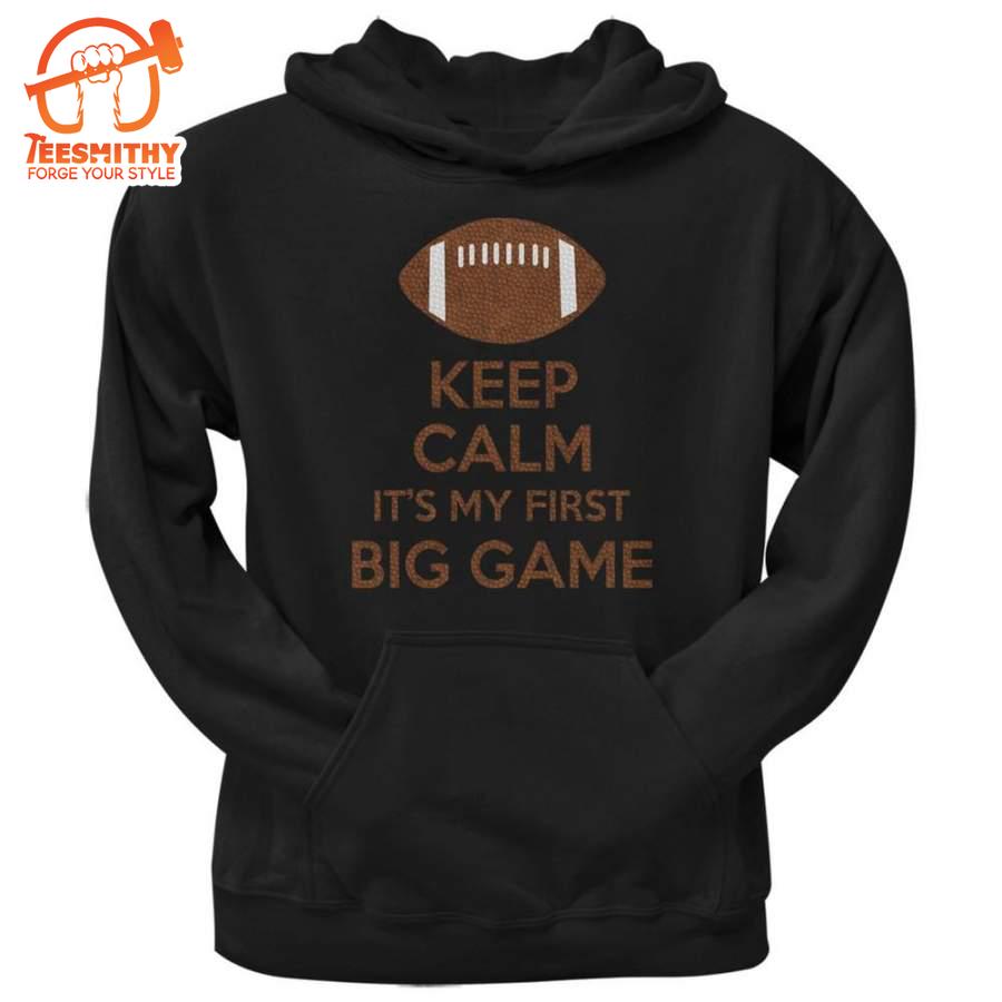 First Big Game Football Black Adult Pullover Hoodie