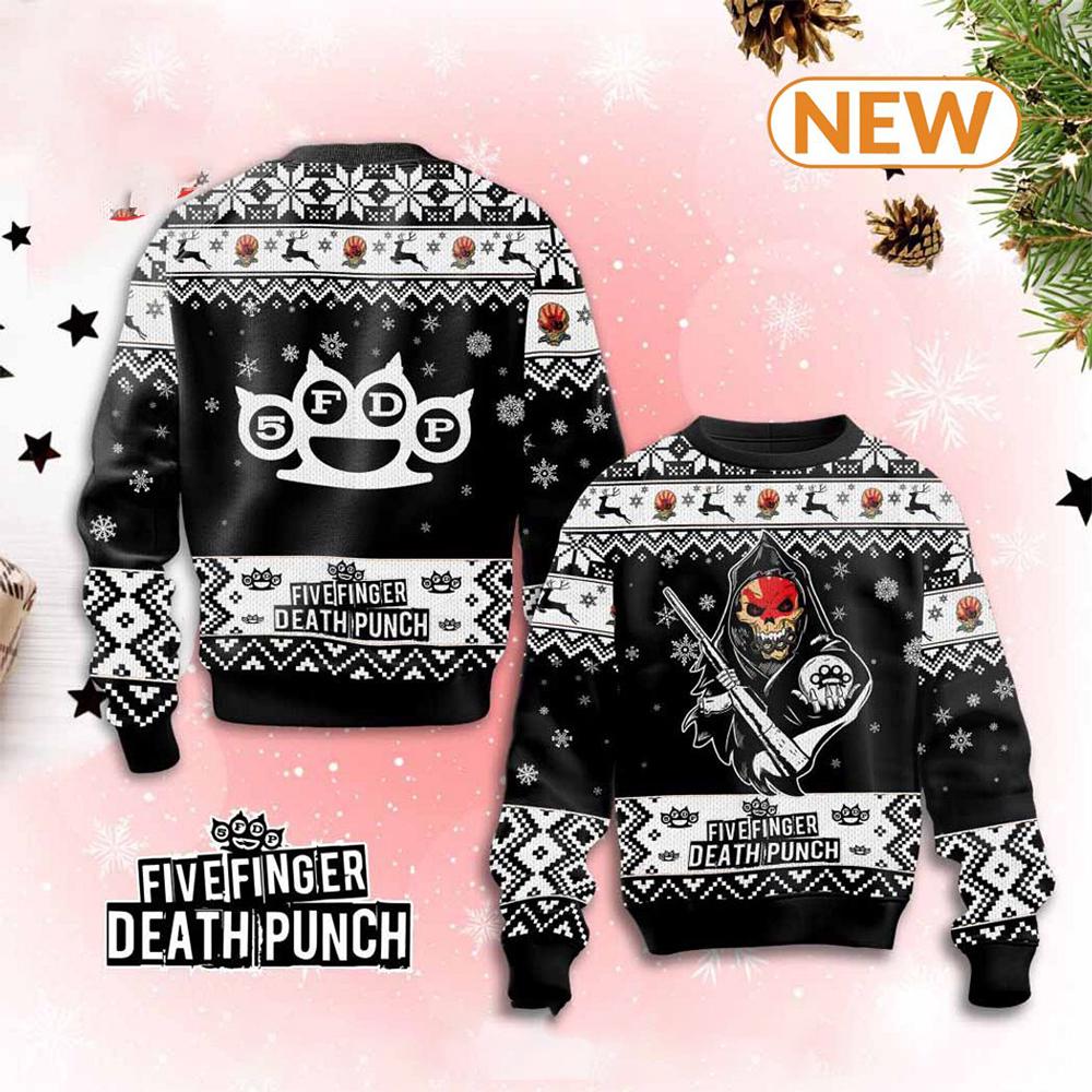 Fivefinger Death Punch Ugly Christmas Sweater Shirt, Sweatshirt