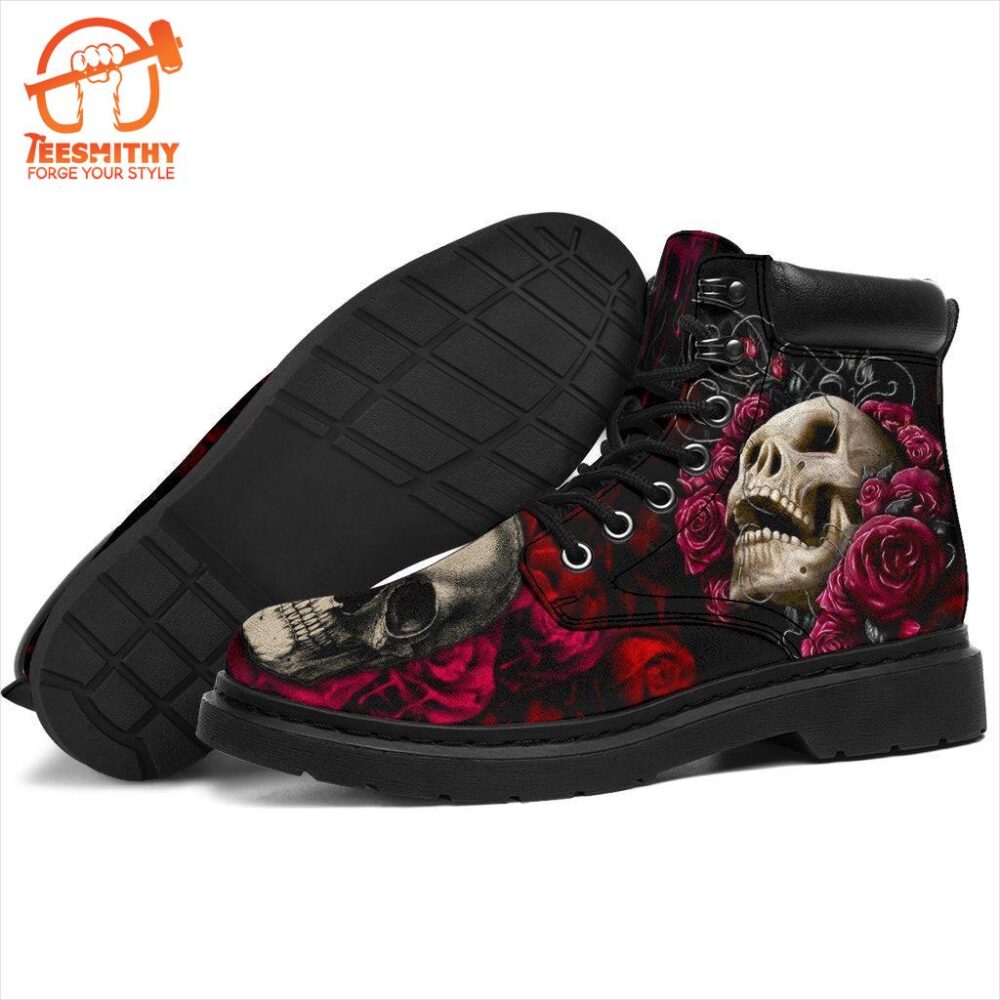 Floral Skull Boots Shoes Amazing Gift Idea