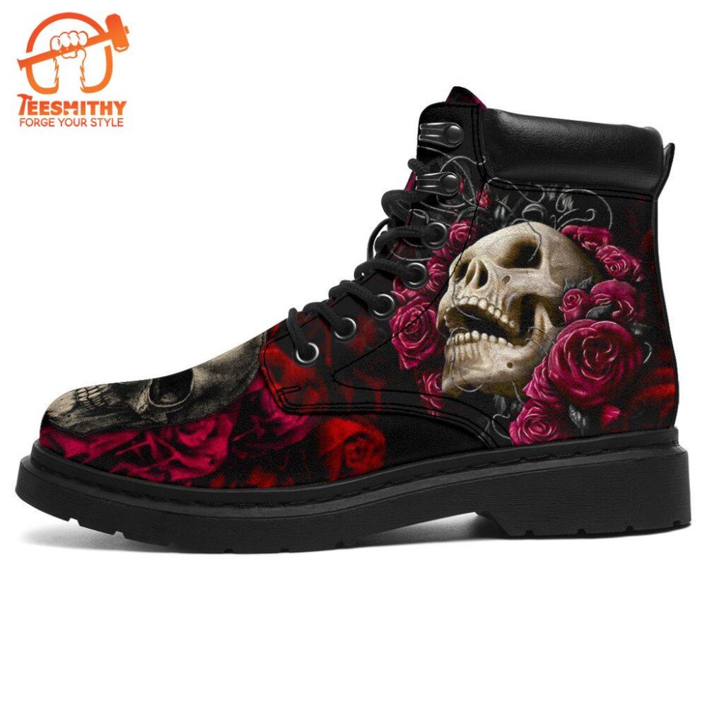 Floral Skull Boots Shoes Amazing Gift Idea