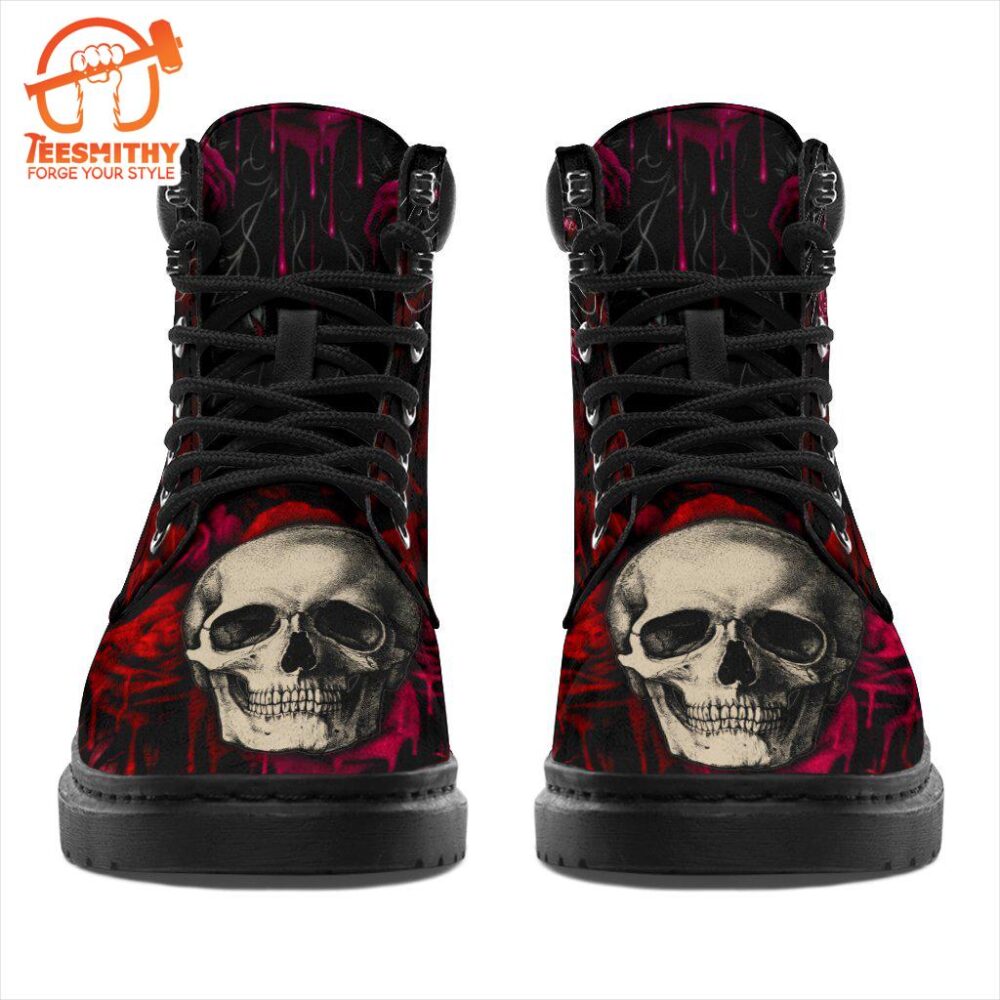 Floral Skull Boots Shoes Amazing Gift Idea