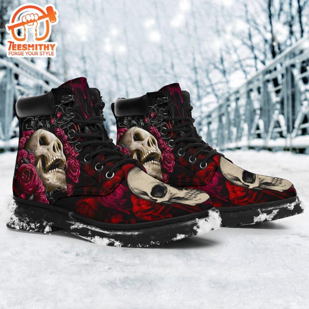 Floral Skull Boots Shoes Amazing Gift Idea