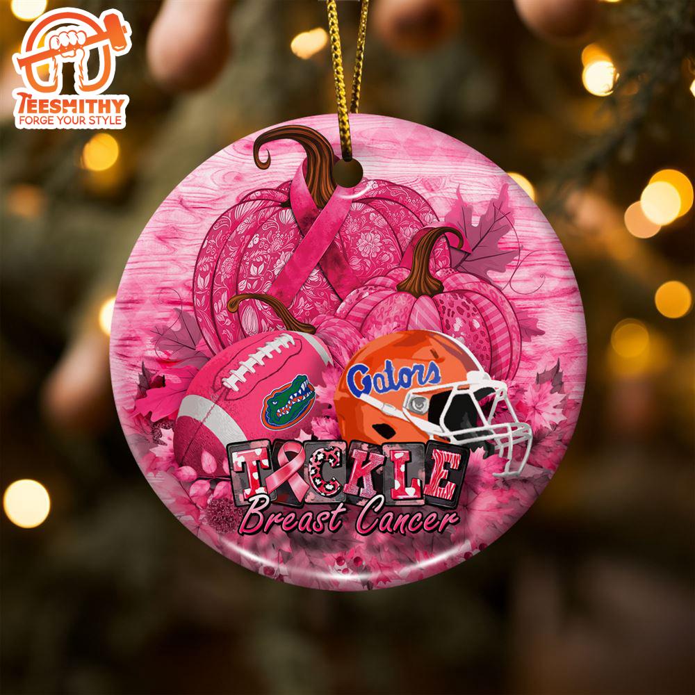 Florida Gators  Breast Cancer And Sport Team Ceramic Ornament – Breast Cancer Ornament